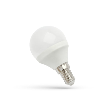 Spectrum LED bol G45 e-14 230V 6W 6000K, 560 användbara lumen, kallt vitt ljus, IP20, 160° spridningsvinkel, inte dimbar