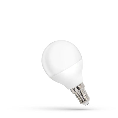 Spectrum LED-lampa G45 E14 230V 4W 3000K varmvit, 320 användbara lumen, IP20, 160° strålningsvinkel, CRI 80, ej dimbar