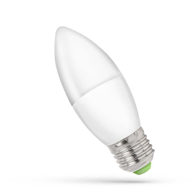 Spectrum LED ljus C37 E27 230V 6W 6000K kallt vitt ljus 560 lumen, 160° strålningsvinkel, ej dimbar, 17000 timmars livslängd