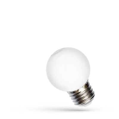 Spectrum LED-kula G45 E27 RGB-lampa, 230V, 1W, 260° vinkel, lång livslängd, 400 lumen, ej dimbar, för inomhusbruk