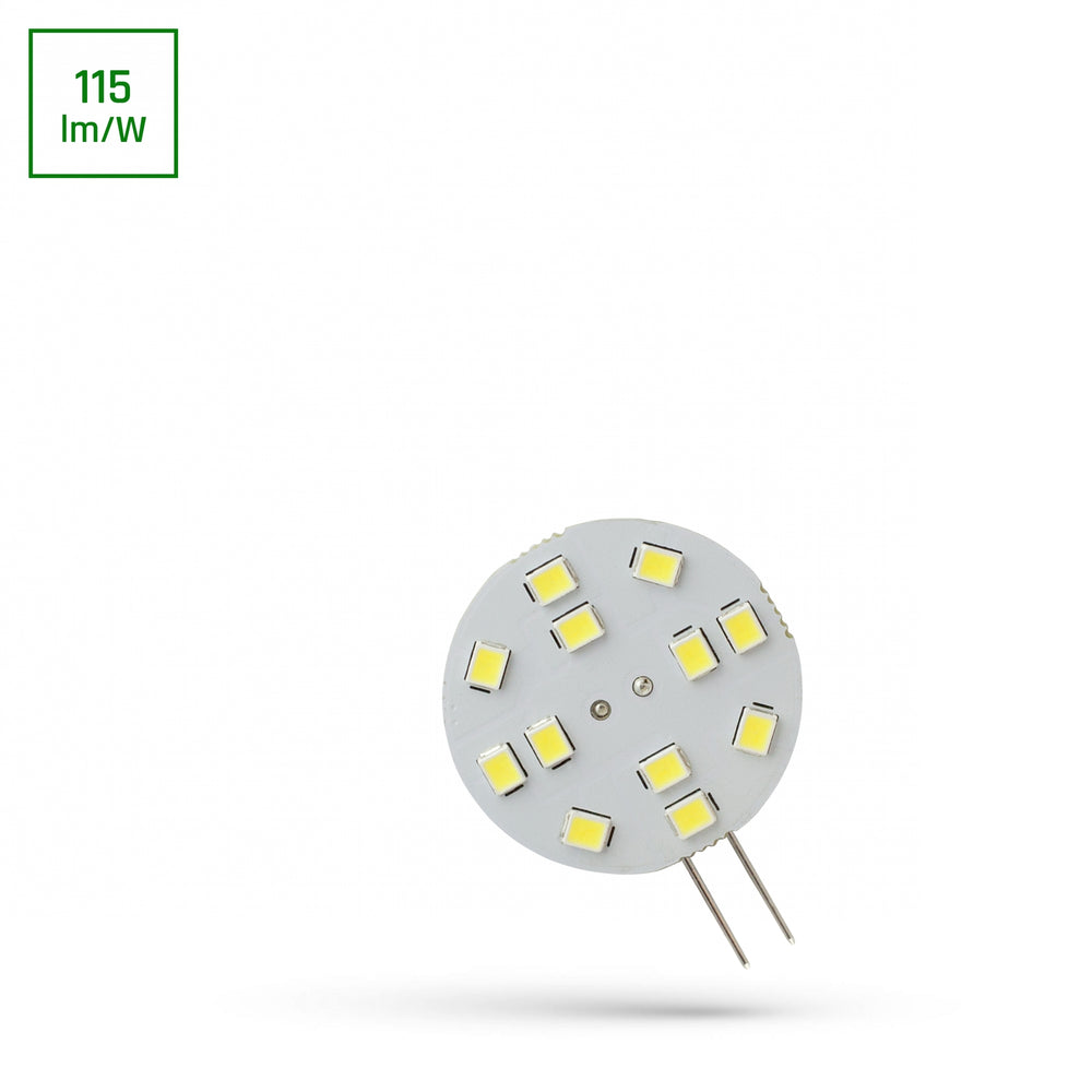Spectrum LED G4 12V 2W 6000K 230 lumen 120° kallvitt ljus CRI 80 ej dimbar för inomhusbruk