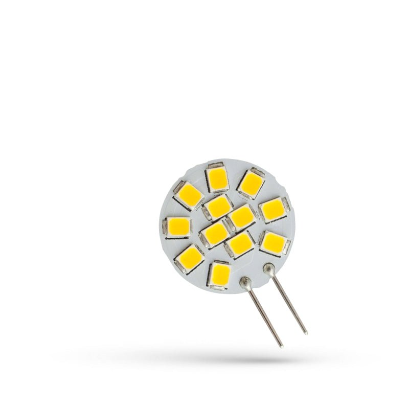 Spectrum LED G4 12V 1.2W 3000K varm vit 160 lumen 120° strålvinkel för inomhusbruk