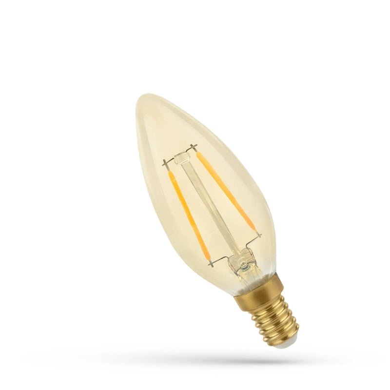 Spectrum LED-kronljus C35 E14 230V 2W varmvit 2400K med bred 300° strålvinkel och 260 lumen för stämningsfull inomhusbelysning