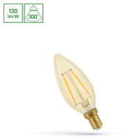 Spectrum LED-kronljus C35 E14 230V 2W varmvit 2400K med bred 300° strålvinkel och 260 lumen för stämningsfull inomhusbelysning