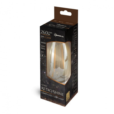 Spectrum LED-kronljus C35 E14 230V 2W varmvit 2400K med bred 300° strålvinkel och 260 lumen för stämningsfull inomhusbelysning