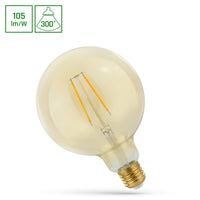 Spectrum LED glob g125 E27 230V 2W 2400K varm vit för stämningsfull belysning 230 lumen retrodesign