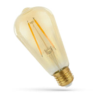 Spectrum LED-lampa E27 2W med 240 lumen och 2400K varmvitt ljus, 300° strålvinkel, retrodesign, 17000 timmars livslängd