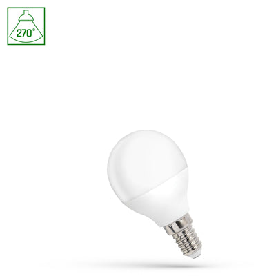 Spectrum LED bollampa G45 E14 1W 230V, 6000K, 90 lumen, 270° strålvinkel, kallt vitt ljus för inomhusbruk