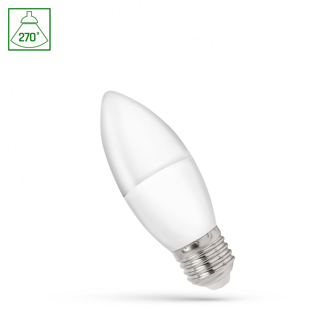 Spectrum LED kronljuslampa C37 E27 230V 1W, 4000K, 90 lumen, NW-ljus, 270° vinkel, IP20, lång livslängd, energieffektiv