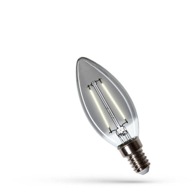 Spectrum LED-lampa C35 E14 230V 2.5W 4000K, 150 lumen, icke-dimbar, neutralt vitt ljus, energieffektivt E14-sockel