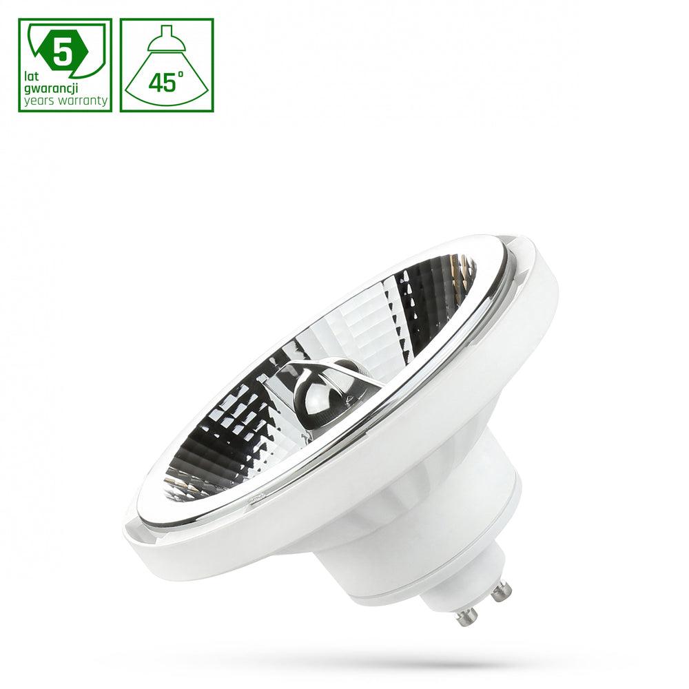 Spectrum LED AR111 gu10 12W 6000K cool white 45° angle 1100 lumens durable non-dimmable 230V 5 year warranty