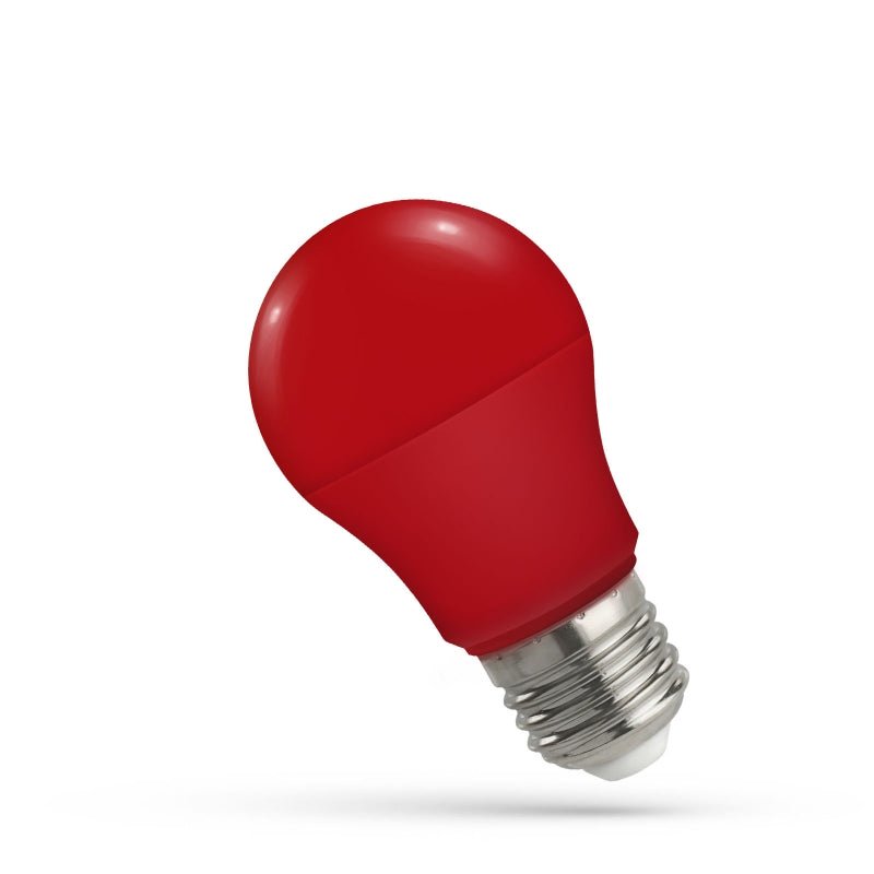 Spectrum LED GLS A50 E27 rött ljus, 230V 4.9W, 270 grader, 17000 timmar, IP20, ej dimbar, plasthölje