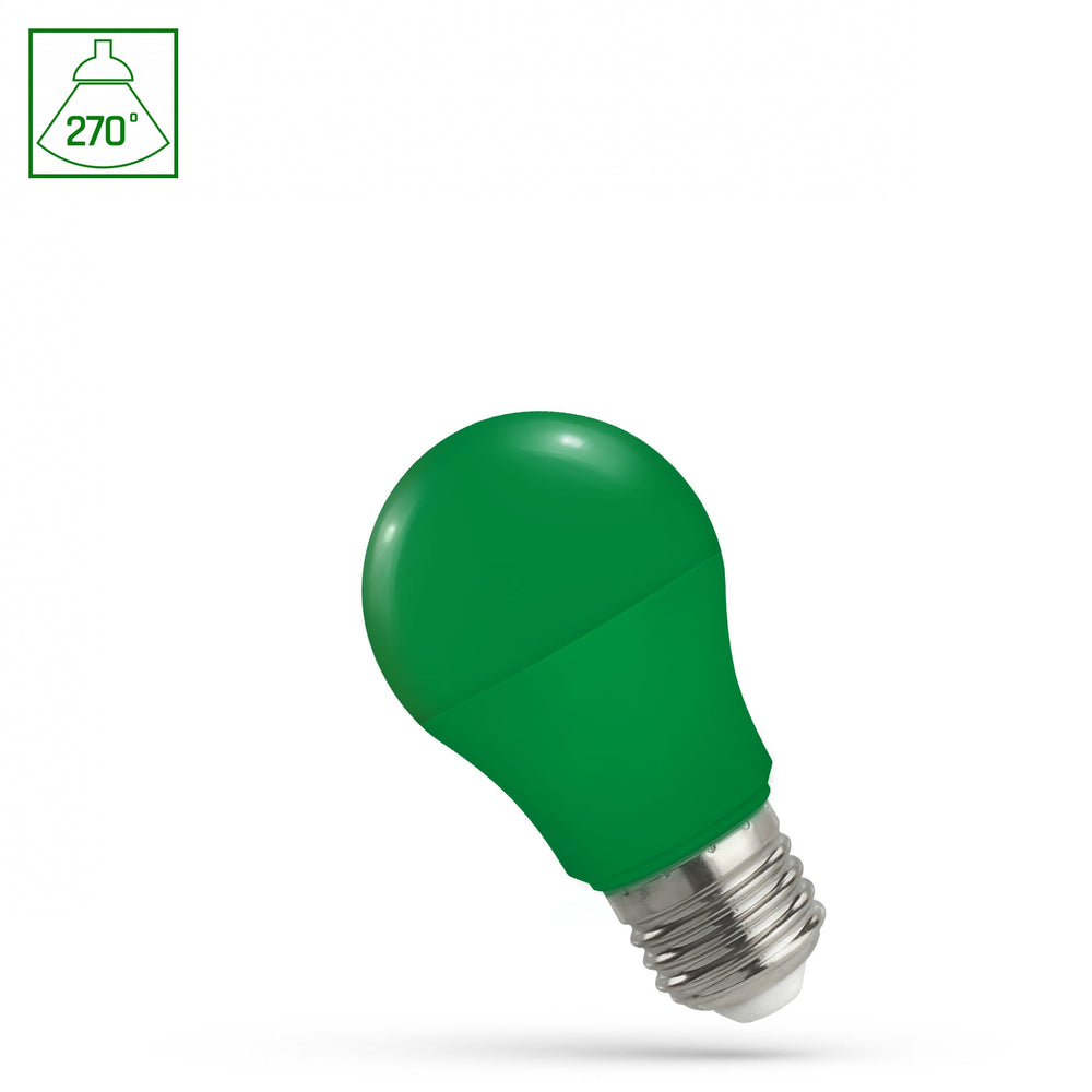 Spectrum LED glödlampa E27 4,9W grönt ljus 230V, 270° strålning, hållbar med lång livslängd 17000 timmar