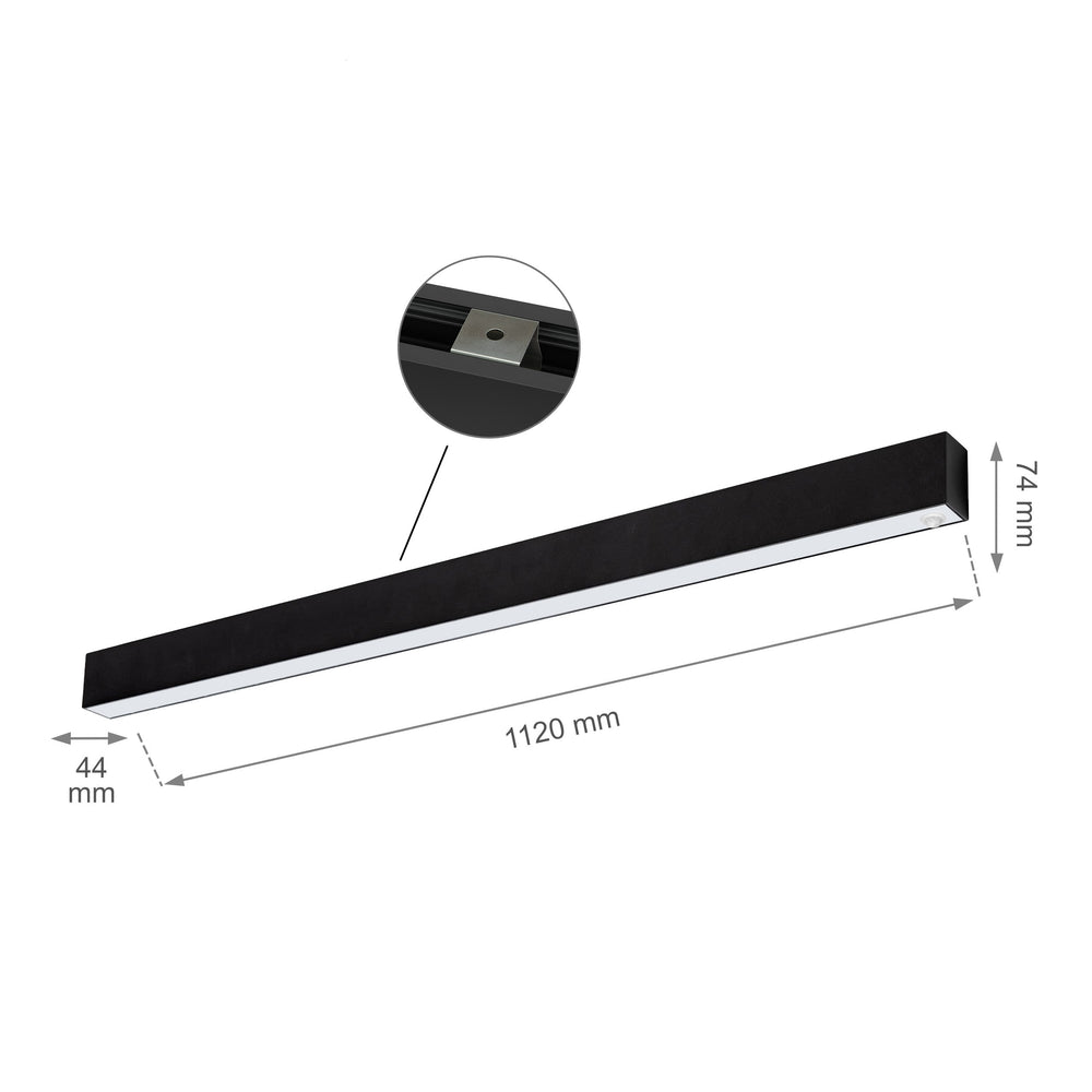 Spectrum ALLDAY GO LED taklampa 36W 230V 4000K 4900 lumen IP20 Svart sensor 112cm utanpåliggande