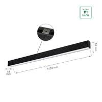 Spectrum Allday GO 36W LED ljusstång svart 112 cm 4000K 115° vinkel 4900 lumen IP20 hållbar belysning