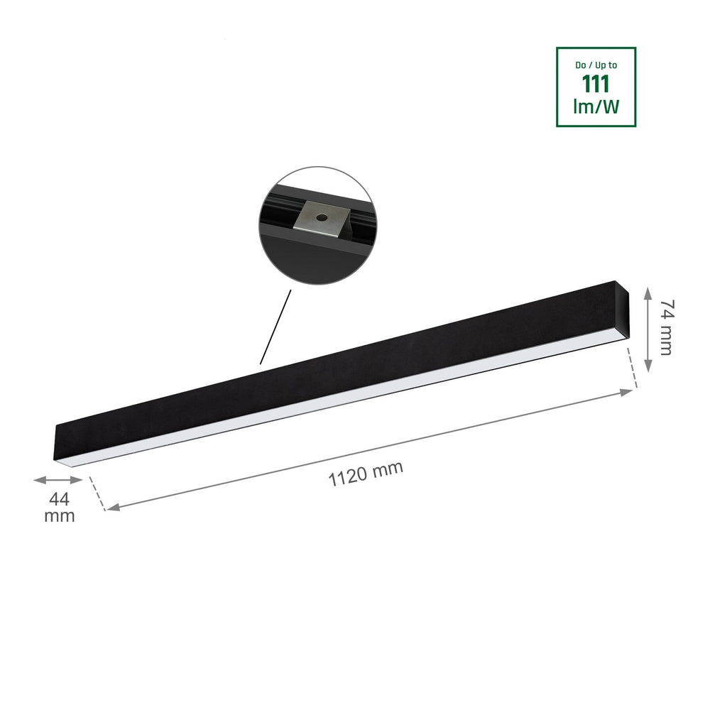 Spectrum Allday GO 36W LED ljusstång svart 112 cm 4000K 115° vinkel 4900 lumen IP20 hållbar belysning